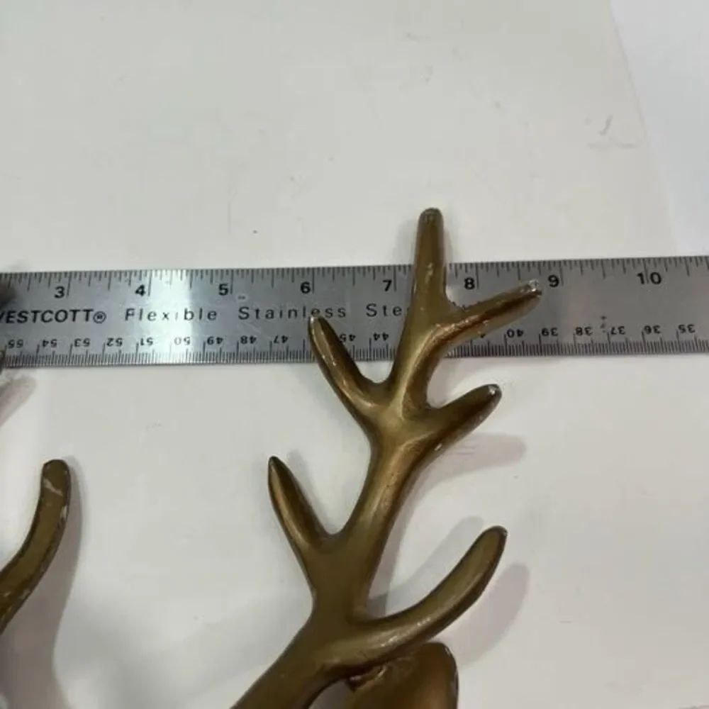 Metal Wall Mount Deer Head Bronze Finish 11 inches Stag Gazelle Figurine Statue